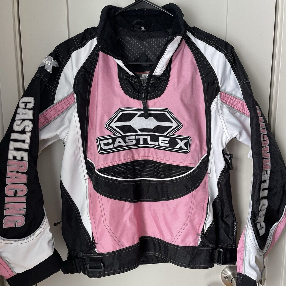 Castle X‎ Snowmobile Riding Jacket Ladies XS Pink 1/4 Zip Mesh Lining winter